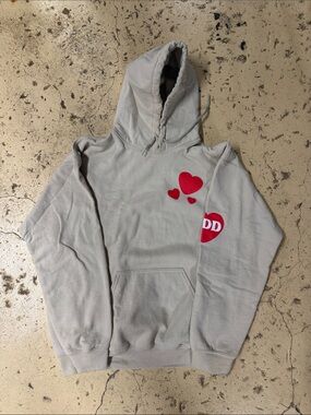 Tri Delta Beige Hoodie with Red Heart Graphics